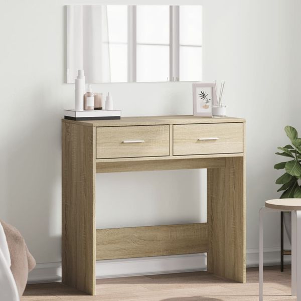 vidaXL Toaletný stolík so zrkadlom dub sonoma 80x39x80 cm