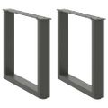 vidaXL Nohy konferenčného stolíka v tvare U, 2 ks, antracitové, 50 x (42-43) cm, oceľ