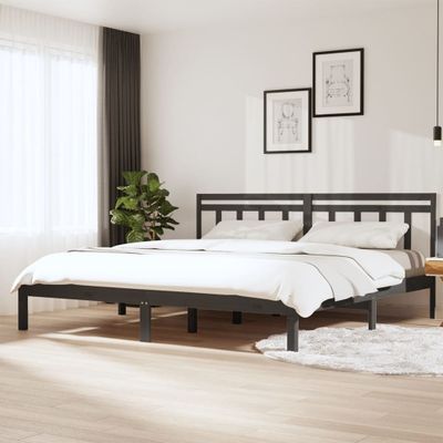 vidaXL Posteľný rám sivý borovicový masív 200x200 cm
