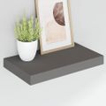 vidaXL Plávajúce nástenné police 2 ks, lesklé sivé 40x23,5x3,8 cm, MDF
