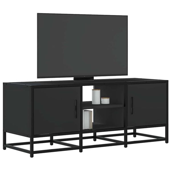 vidaXL TV skrinka čierna 100x35x41 cm kompozitné drevo a kov