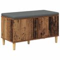 vidaXL Predsieňová lavica s vankúšom Staré drevo 80 x 38 x 46 cm