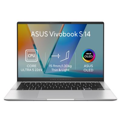 ASUS Vivobook S14/S5406SAL-OLED312WZ/U5-226V/14''/WUXGA/16GB/512GB/Intel int/W11H/Silver/2R