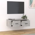 vidaXL Závesná TV skrinka betónová 80x36x25 cm spracované drevo