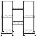 vidaXL Stojan na kvety s kolieskami 83x25x83,5 cm čierny železný