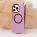 Kruhové Glam Mag puzdro pre iPhone 14 Pro 6,1" fialové
