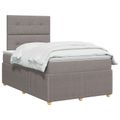 vidaXL LED boxspring posteľ s matracom Sivohnedá 120 x 190 cm Látka