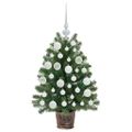 vidaXL Umelý vianočný stromček s 150 LED-i Zelená 75 cm PE a PVC