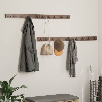 vidaXL Vešiak Hnedá 60 x 7 x 8 cm Masívne obnovené drevo