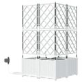 vidaXL Záhradný kvetináč 3 ks Biela 80 x 80 x 142 cm PP