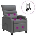 vidaXL Masážne relaxačné kreslo Sivá Umelá koža