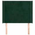 vidaXL Čelo postele so záhybmi tmavozelený 103x16x118/128 cm zamat