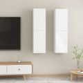 vidaXL TV skrinky 2 ks, lesklé biele 30,5x30x110 cm, kompozitné drevo