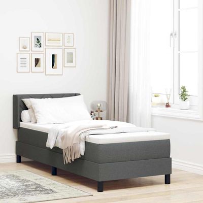 vidaXL Posteľ s pružinovým rámom Tmavo šedá 200 x 80 cm látka