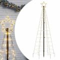 vidaXL LED vianočný stromček s hrotmi 220 LED teplá biela 180 cm