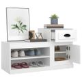 vidaXL Botník biely 100x42x60 cm spracované drevo