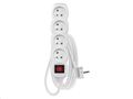 Predlžovací kábel EMOS P1413 / 3 m / 4 zásuvky / s vypínačom / biely / PVC / 1 mm2
