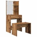VidaXL súprava toaletného stolíka s LED diódou Old Wood
