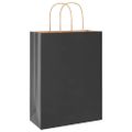 vidaXL Papierové tašky 250 ks s rúčkami, čierna, 26x12x35 cm