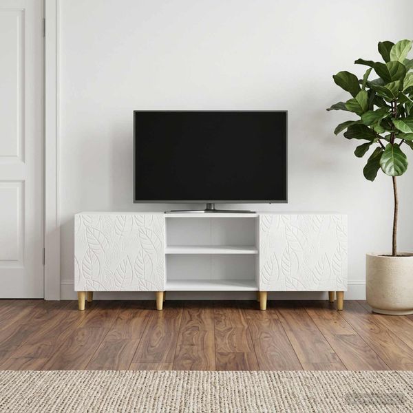 vidaXL TV skrinka 150 x 31 x 50 cm Biela s vysokým leskom