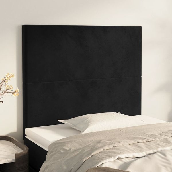 vidaXL Čelo postele čierne 80x5x118/128 cm zamatové