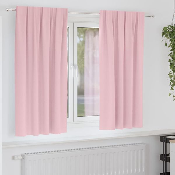 vidaXL Záclony na zatemnenie s krúžkami 2 pcs Detská ružová