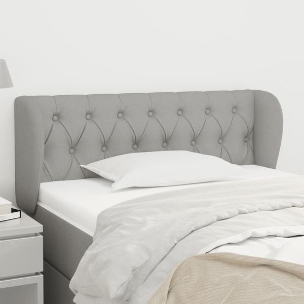 vidaXL Čelo postele so záhybmi bledosivé 93x23x78/88 cm látka