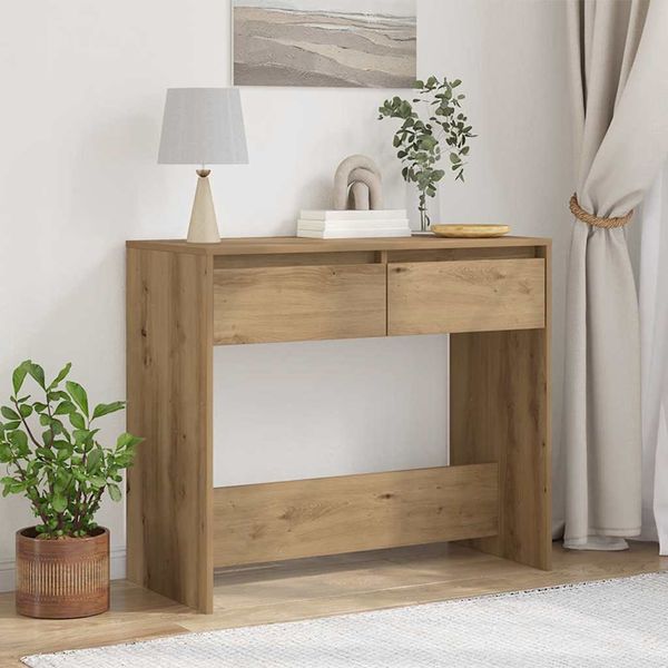 vidaXL Konzolový stolík dub artisan 89x41x76,5 cm kompozitné drevo