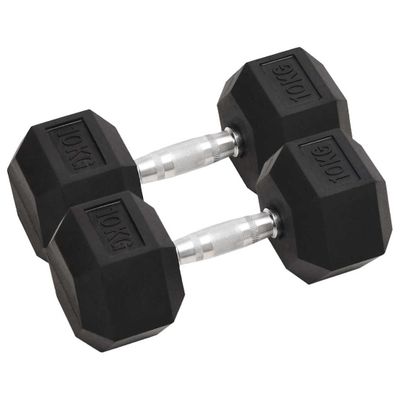vidaXL Jednoručné činky 2 ks 20 kg celkové liatina