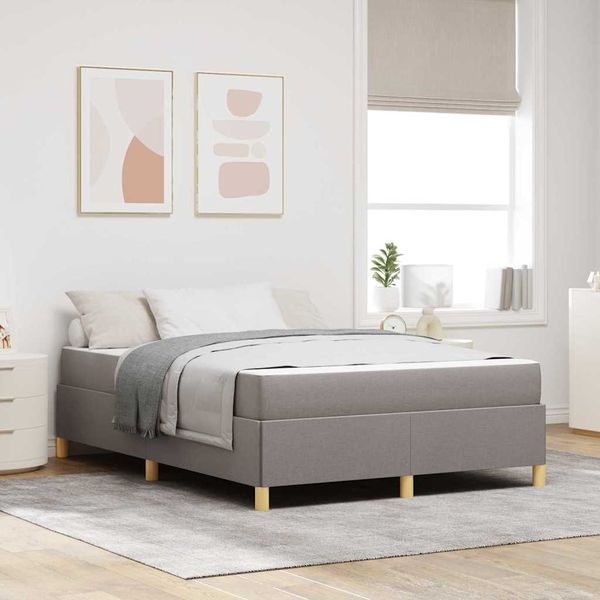 vidaXL Rám postele s matracmi Sivohnedá 160 x 200 cm látka