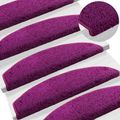 vidaXL Samolepiace schodové rohože 15 ks 80 x 24,5 x 3,5 cm Fialová