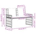 vidaXL Vonkajšia lavička 2 -Seater 116 x 55 x 82 cm Oceľ a poly ratan