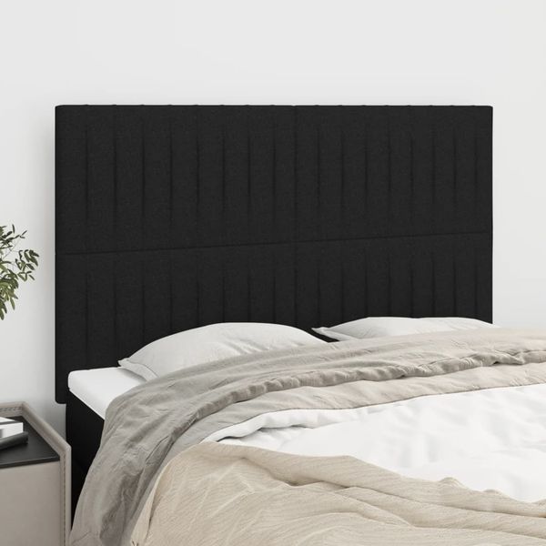 vidaXL Čelo postele čierne 144x5x118/128 cm látkové