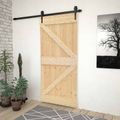 vidaXL Posuvné dvere 80 x 210 cm Borovicový masív Prírodná a čierna