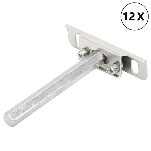 vidaXL Plávajúce konzoly na police 12 ks Neviditeľné Ø12x100 mm Uhlíková oceľ