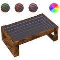 vidaXL Konferenčný stolík s nekonečnými LED dymový dub 90x53x30 cm