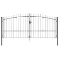 vidaXL Dvojitá brána WOERDEN 400 x 224,5 cm Oceľ Sivá Zamykateľné