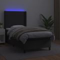 vidaXL Boxspring posteľ s matracom a LED čierna 80x200 cm umelá koža