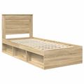 vidaXL Rám postele Sonoma dub 75 x 190 cm Masívne borovicové drevo