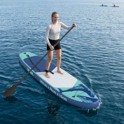 vidaXL Inflatovateľná paddle board HYDROS 305 x 76 x 15 cm Tyrkysová