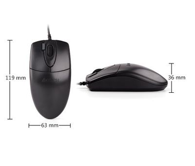 A4tech OP-620D, kancelárska optická myš, 1000 DPI, USB, čierna