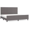 vidaXL Posteľný rám s čelom sivý 200x200 cm umelá koža