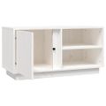 vidaXL TV skrinka biela 80x35x40,5 cm masívna borovica