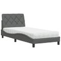 vidaXL Posteľ s matracom tmavosivá 90x200 cm látka