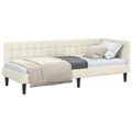 vidaXL Rohový rám postele s čelnou doskou Krémová 80 cm x 200 cm Zamat