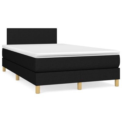 vidaXL Boxspring posteľ s matracom čierna 120x190 cm látka