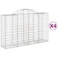 vidaXL Oblúkové gabionové koše 4 ks 200x50x120/140 cm pozink. železo
