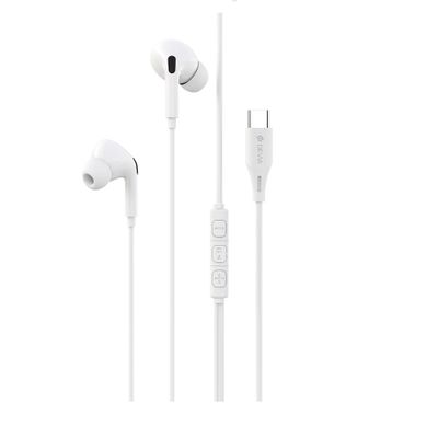 Drôtové slúchadlá Devia Kintone A2 Digital USB-C biela
