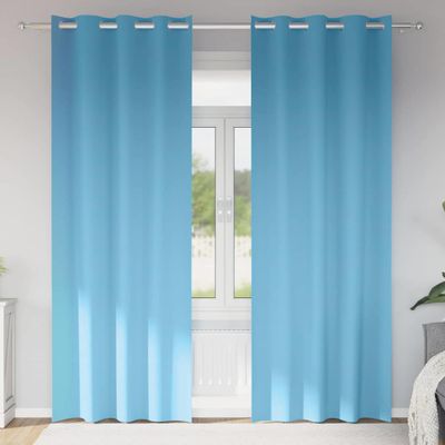 vidaXL Záclony na zatemnenie s krúžkami 2 pcs Svetlomodrá 225 x 140 cm