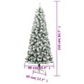 vidaXL Umelý výklopný vianočný stromček so snehovými vločkami 210 cm